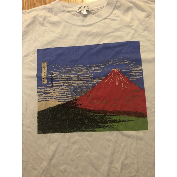 HOKUSAI SPECIAL EDITION "Fine Wind, Clear Morning" Red Fuji Art Shirt Size Large - Picture 4 of 5